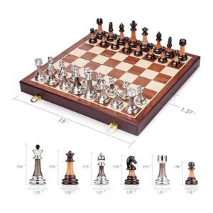 Juegos de ajedrez de metal de 15 pulgadas para adultos y_2