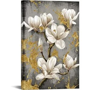 FuShvre Magnolia blanca pintura de lienzo flores con_1