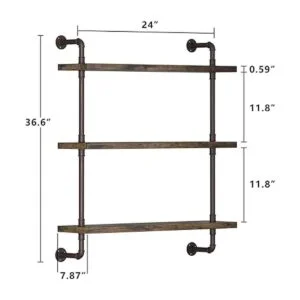 Helsin Estante industrial de 3 niveles estantes flotantes_3