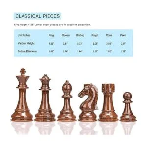 AMEROUS Piezas de ajedrez con peso de alto polímero con_5