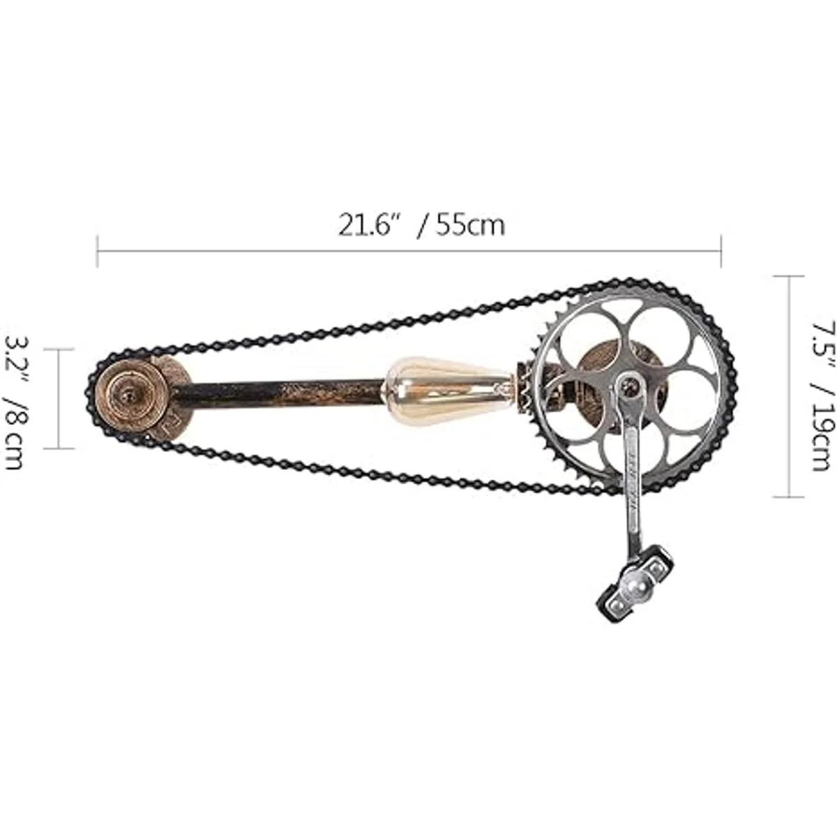 Lámpara de pared rústica con base E26 Edison estilo_3