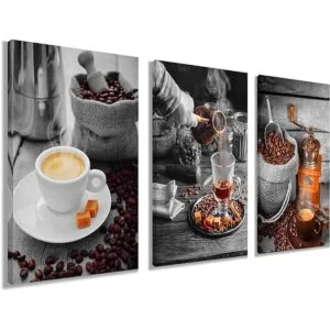 Taza de café en grano de café para decoración de pared_1