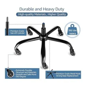 SYTOPIA Base de silla de oficina resistente 352 libras_5