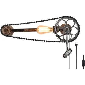 Lámpara de pared rústica con base E26 Edison estilo_1