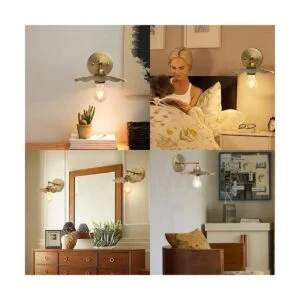 Pathson Aplique de pared de metal vintage con acabado de_5