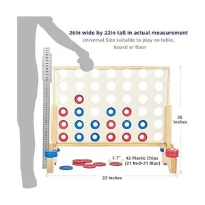 Pointyard Juego gigante de madera 4 en una fila juego_2