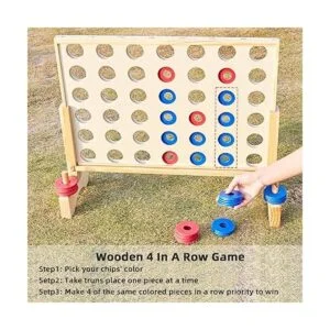 Pointyard Juego gigante de madera 4 en una fila juego_5