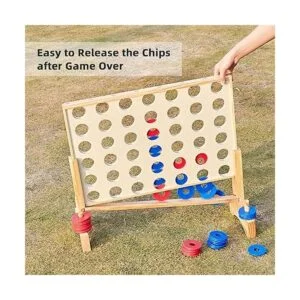 Pointyard Juego gigante de madera 4 en una fila juego_6