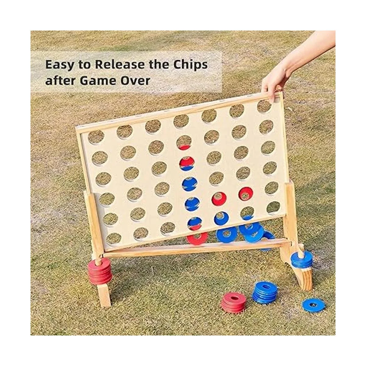 Pointyard Juego gigante de madera 4 en una fila juego_6