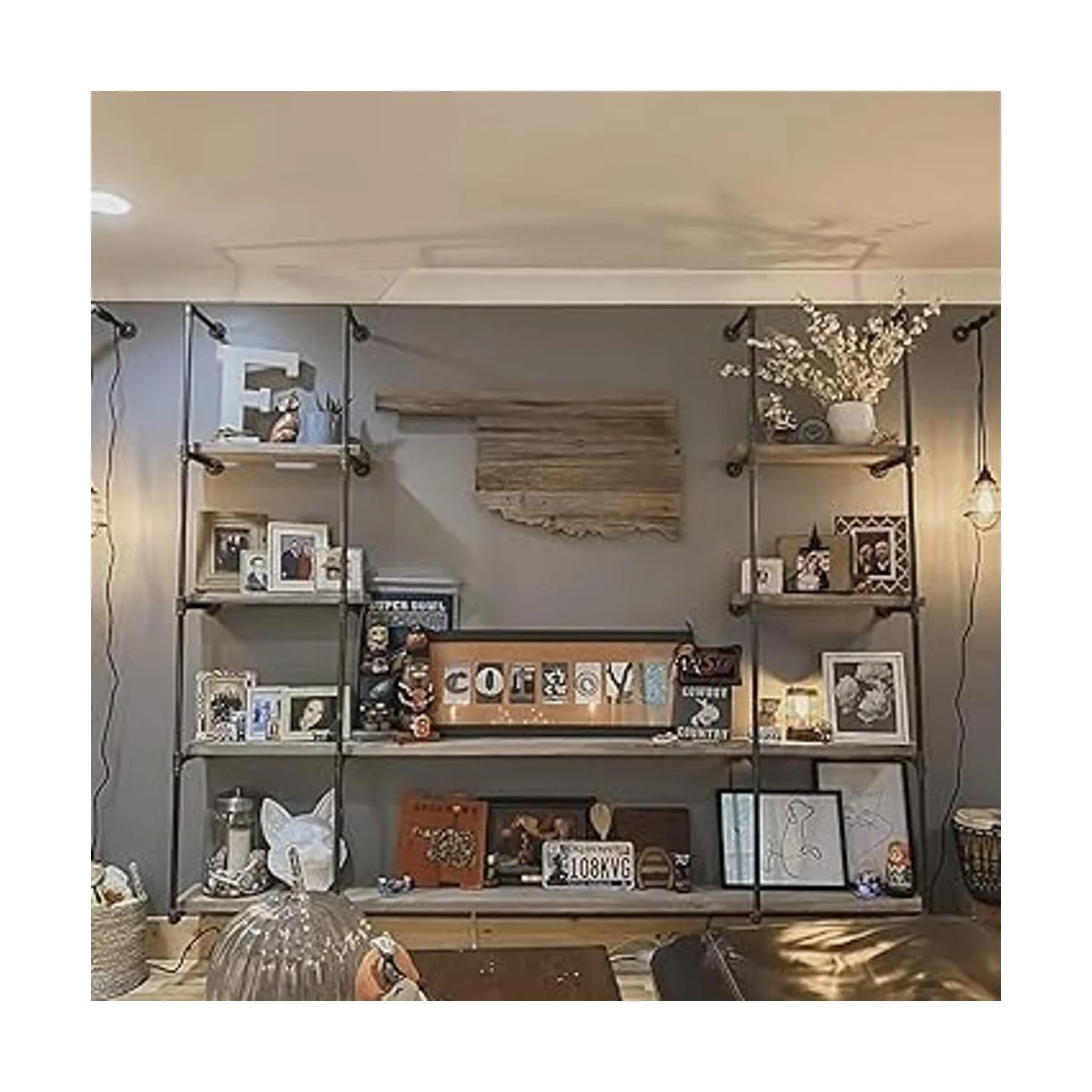 HITOMEN 3 estantes de hierro industriales 42 pulgadas de_6