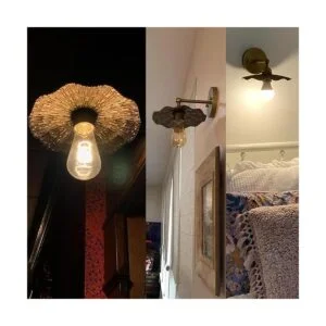 Pathson Aplique de pared de metal vintage con acabado de_3