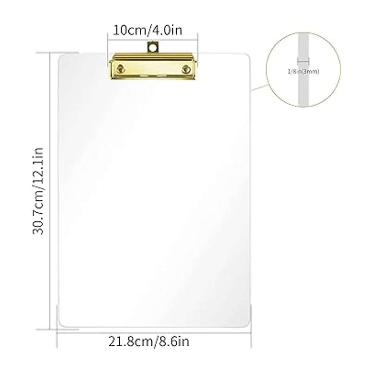 Moocci Portapapeles transparentes de acrílico grueso con_2