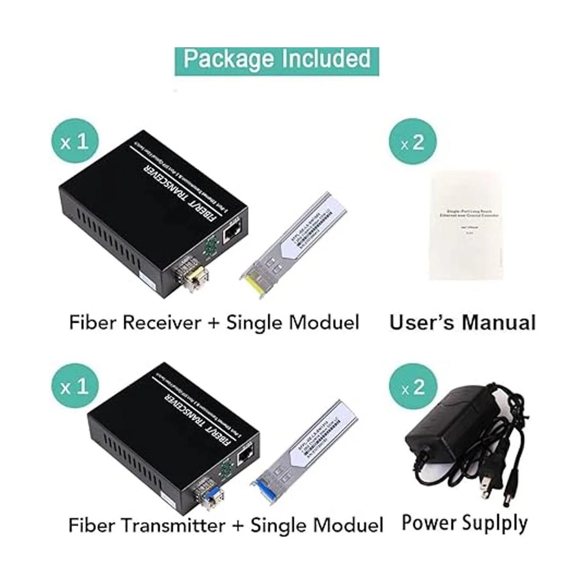 Un par de 1.25Gs Bidi Gigabit monomodo Fibra Ethernet_2