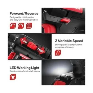 Eastvolt Kit de taladro eléctrico inalámbrico máximo de 20_4