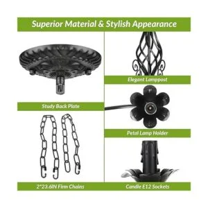 Candelabro de 6 luces para sala de estar lámpara de techo_4