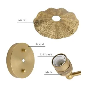 Pathson Aplique de pared de metal vintage con acabado de_6