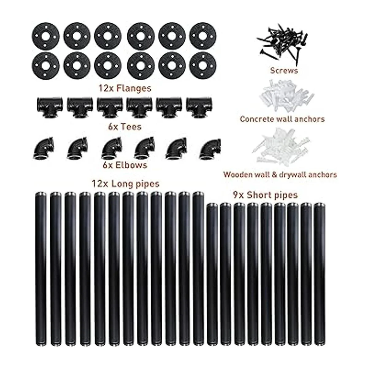 HITOMEN 3 estantes de hierro industriales 42 pulgadas de_3