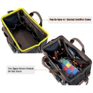 Bolsa de herramientas de lona encerada de 32 bolsillos_4