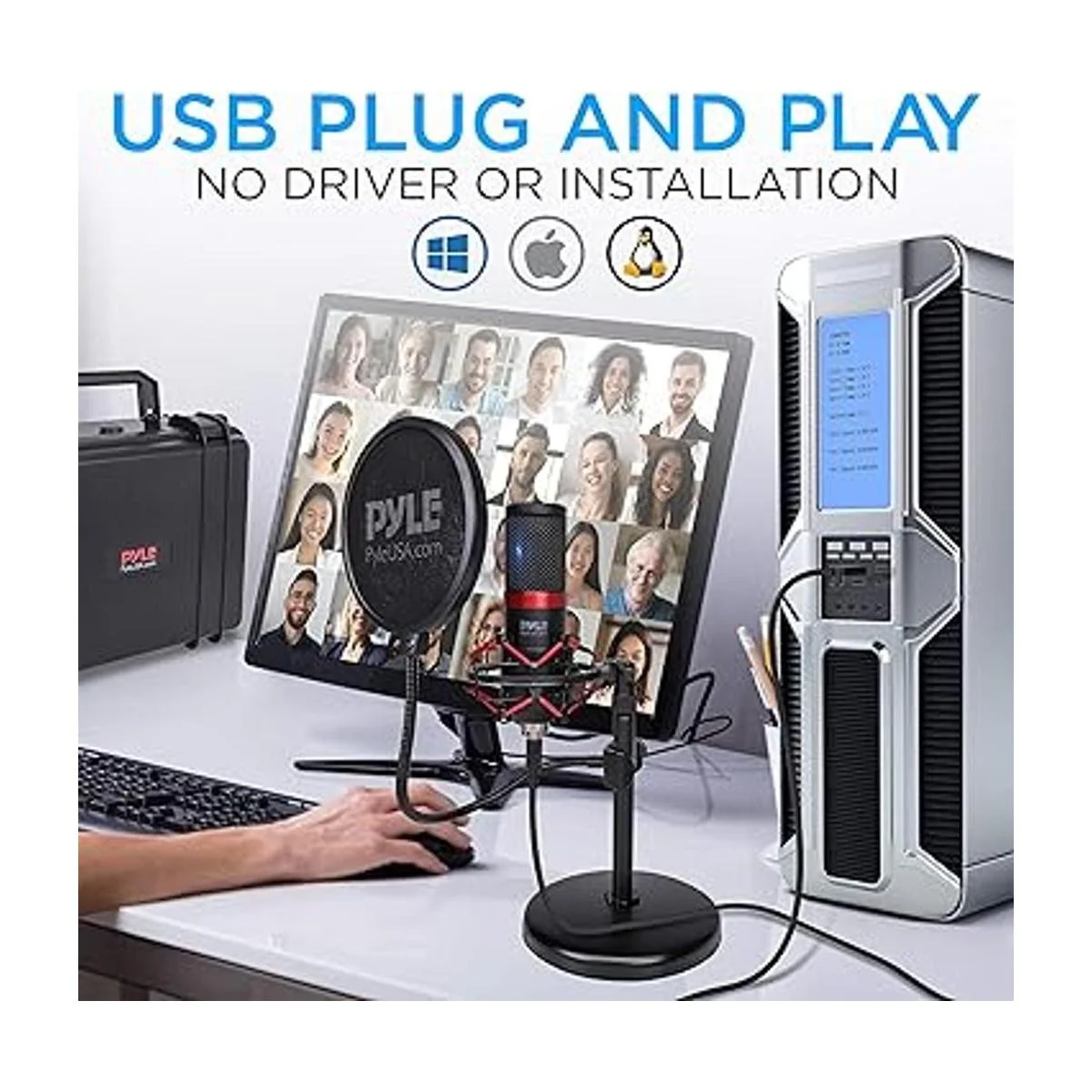 Kit de grabación de podcast de micrófono USB micrófono de_3