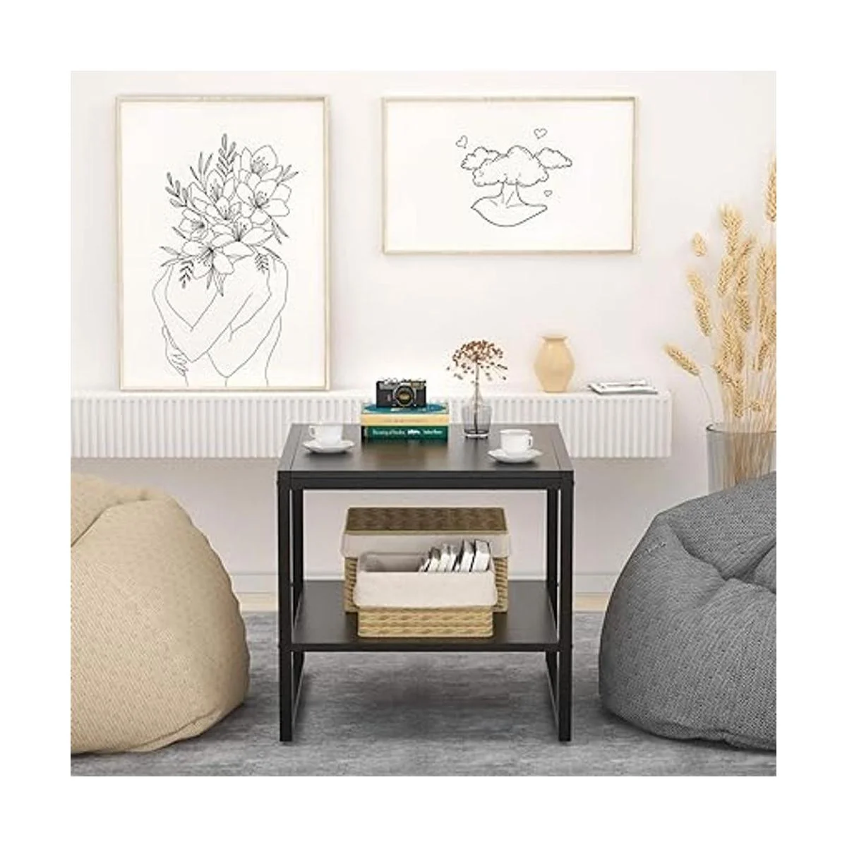 Homieasy Mesa auxiliar mesa auxiliar cuadrada de 20_2