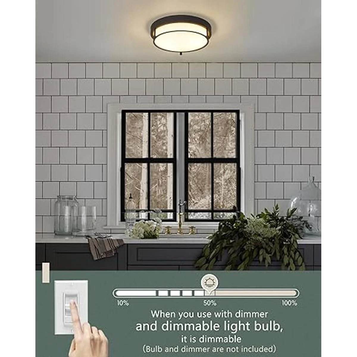 Cargifak Lámpara de techo empotrada de 12 pulgadas 2_5