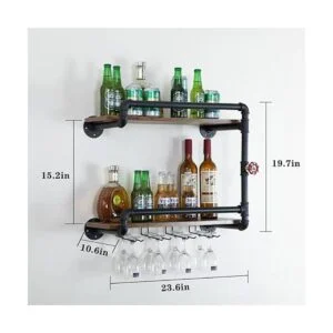 BOTAOYIYI Estante para vino montado en la pared de 2_4