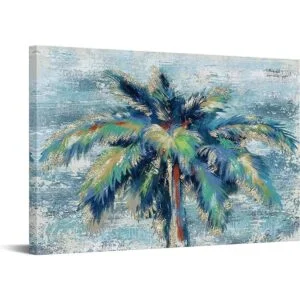 RnnJoile Pintura de la lona de la palmera colorido_1