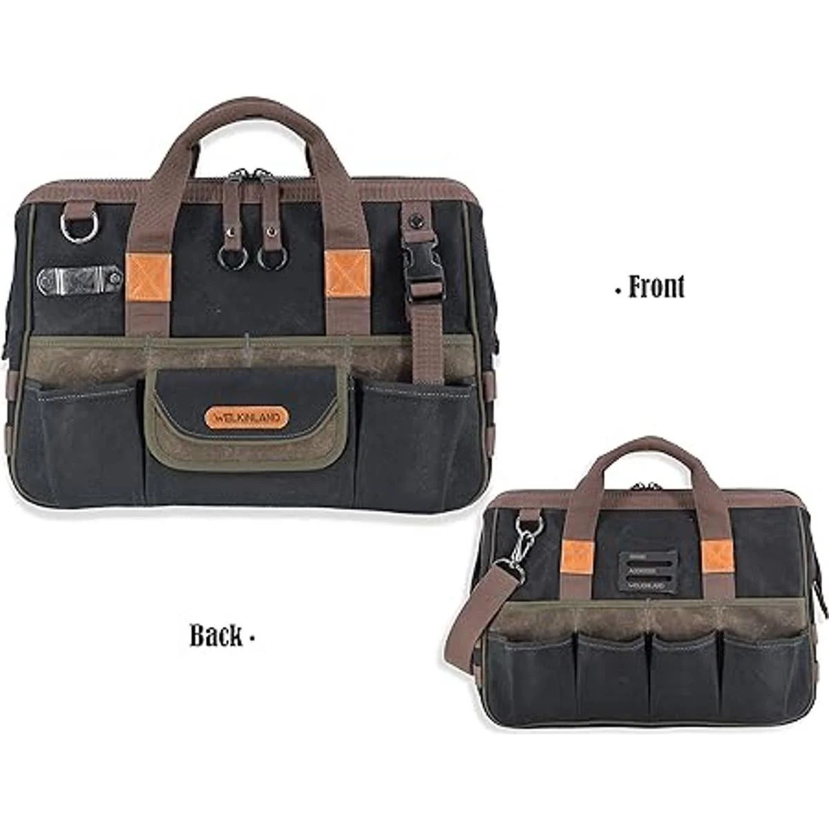 Bolsa de herramientas de lona encerada de 32 bolsillos_6