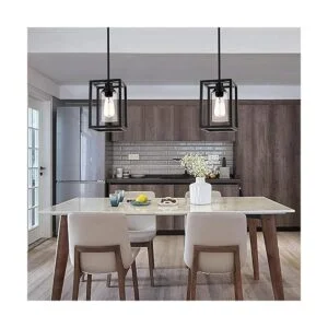 Lámpara colgante de granja negra luz industrial de isla_3
