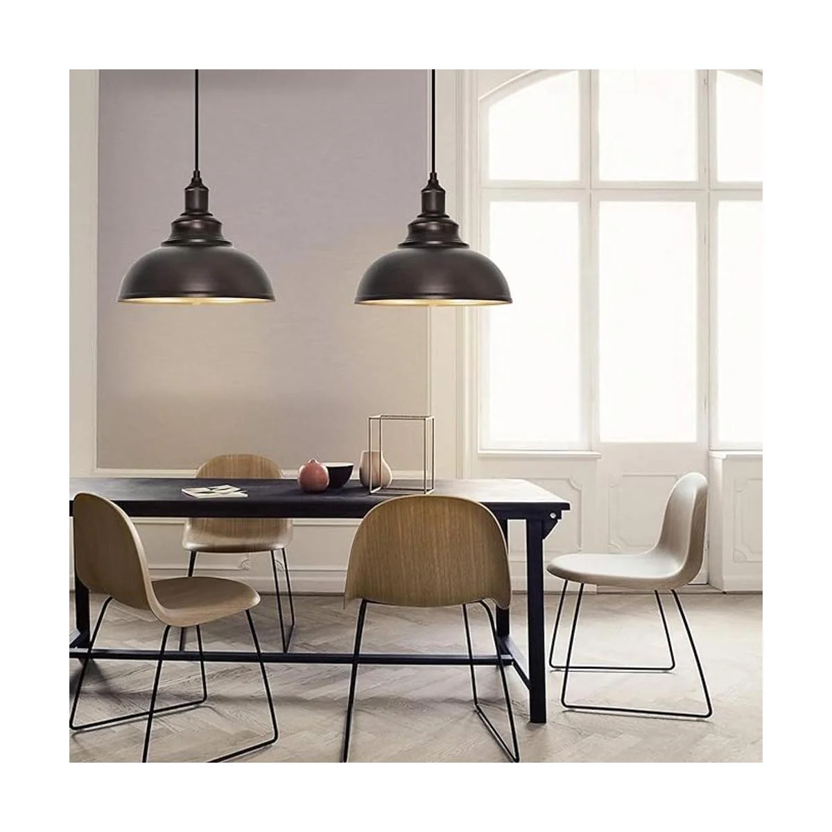 ALAISLYC Paquete de 2 luces colgantes de bronce para isla_5