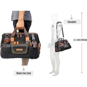 Bolsa de herramientas de lona encerada de 32 bolsillos_5