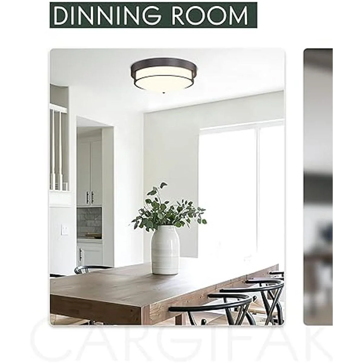 Cargifak Lámpara de techo empotrada de 12 pulgadas 2_6