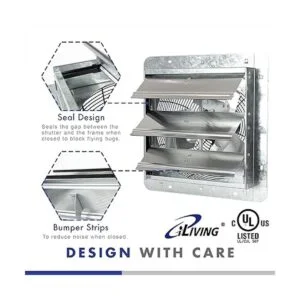 iLIVING Ventilador de escape de obturador montado en la_5