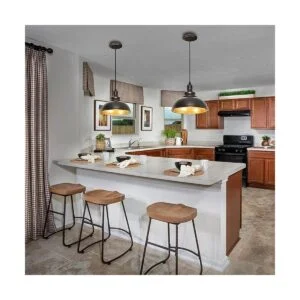 ALAISLYC Paquete de 2 luces colgantes de bronce para isla_3