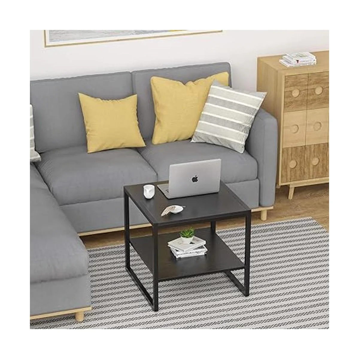 Homieasy Mesa auxiliar mesa auxiliar cuadrada de 20_5