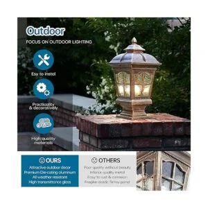 PTOUG Luces de columna para exteriores lámpara de pilar_3