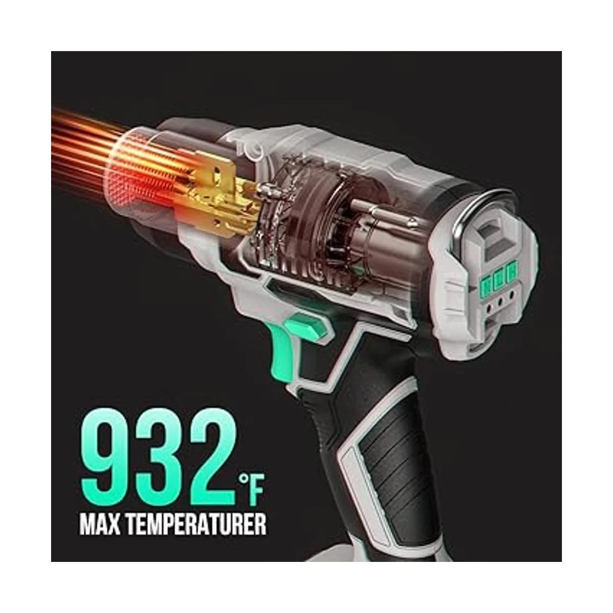 Litheli Pistola de calor inalámbrica de 20 V kit de_2