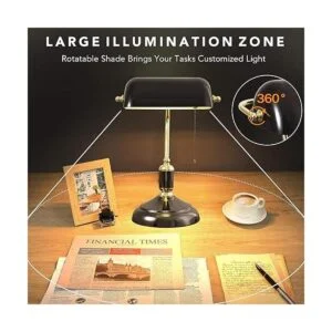 Lámpara de banco tradicional pantalla negra con_5