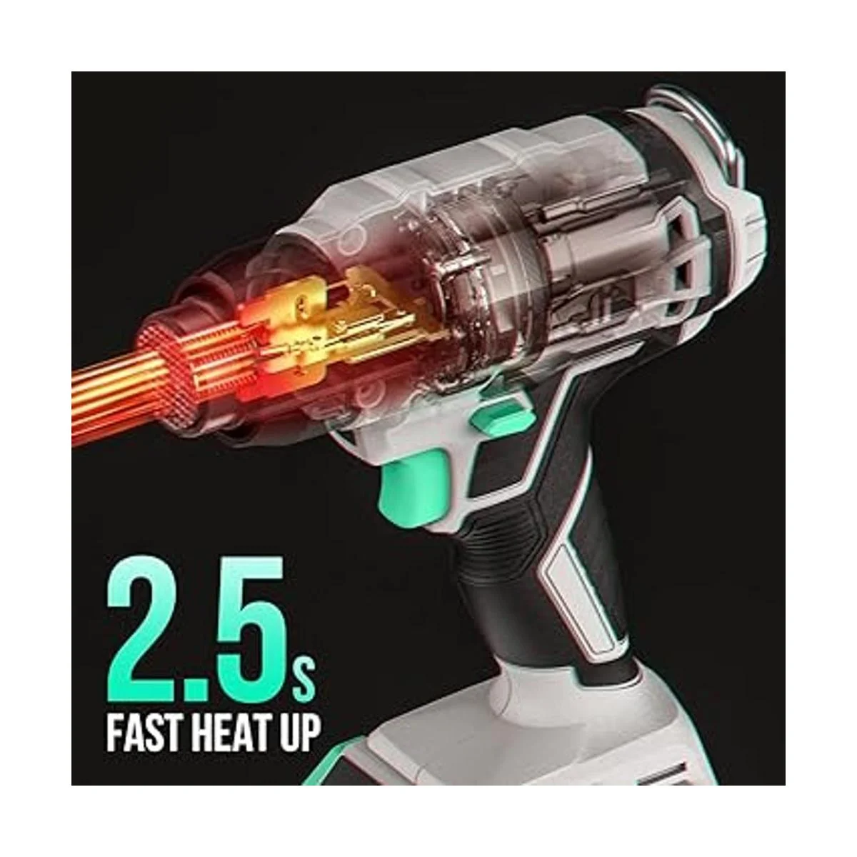 Litheli Pistola de calor inalámbrica de 20 V kit de_3