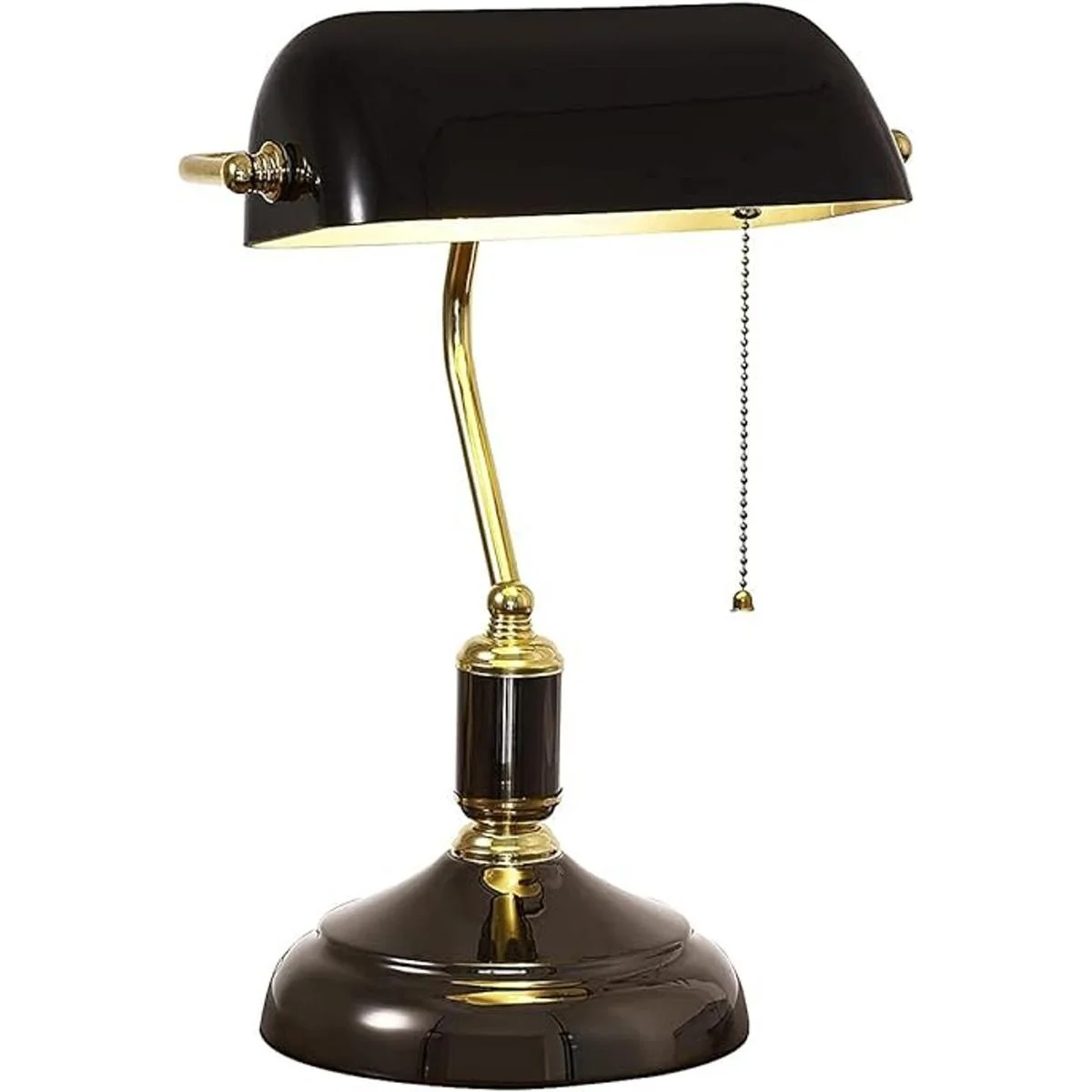 Lámpara de banco tradicional pantalla negra con_1