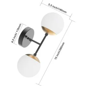Tipace Lámpara de pared negra y dorada aplique de pared_6
