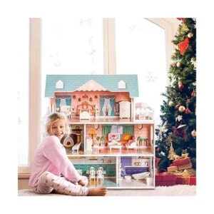 ROBUD Casa de madera para muñecas regalo de juguete para_6