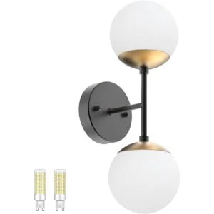 Tipace Lámpara de pared negra y dorada aplique de pared_1