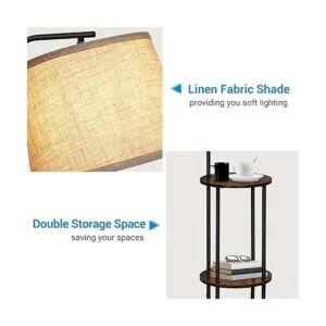 DEWENWILS Lámpara de pie con mesa adjunta mesita de noche_4