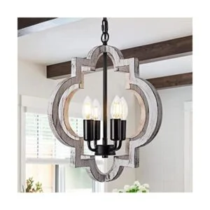 Lighceac Lámpara de araña rústica de 15 pulgadas de estilo_1