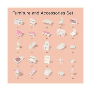 ROBUD Casa de madera para muñecas regalo de juguete para_7