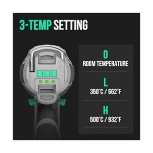 Litheli Pistola de calor inalámbrica de 20 V kit de_4