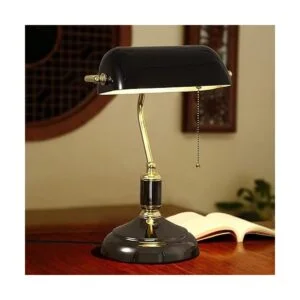 Lámpara de banco tradicional pantalla negra con_4