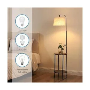 DEWENWILS Lámpara de pie con mesa adjunta mesita de noche_2