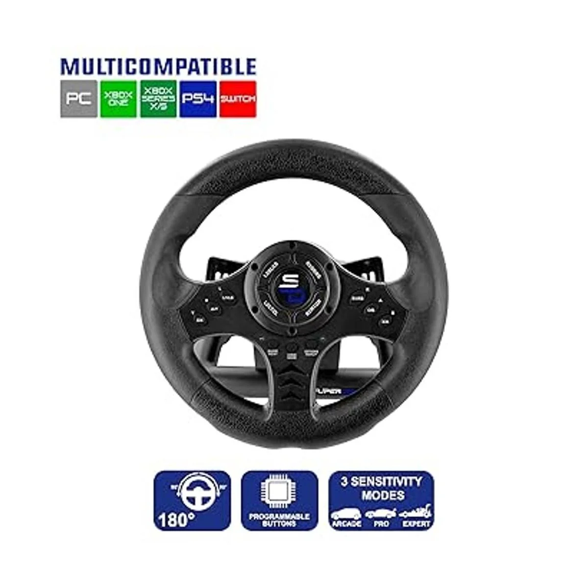 Superdrive SV450 racing steering wheel with Pedals and_2